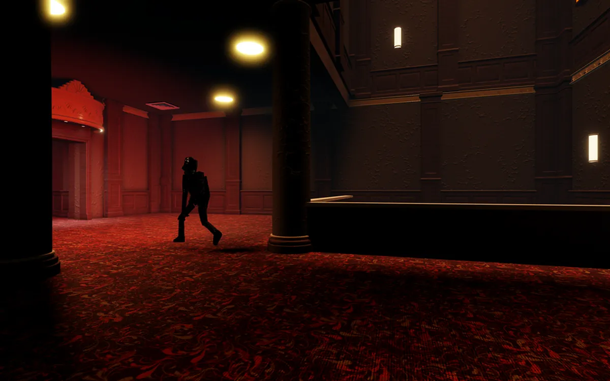 Official The Hollow theater interior with a monster silhouette.