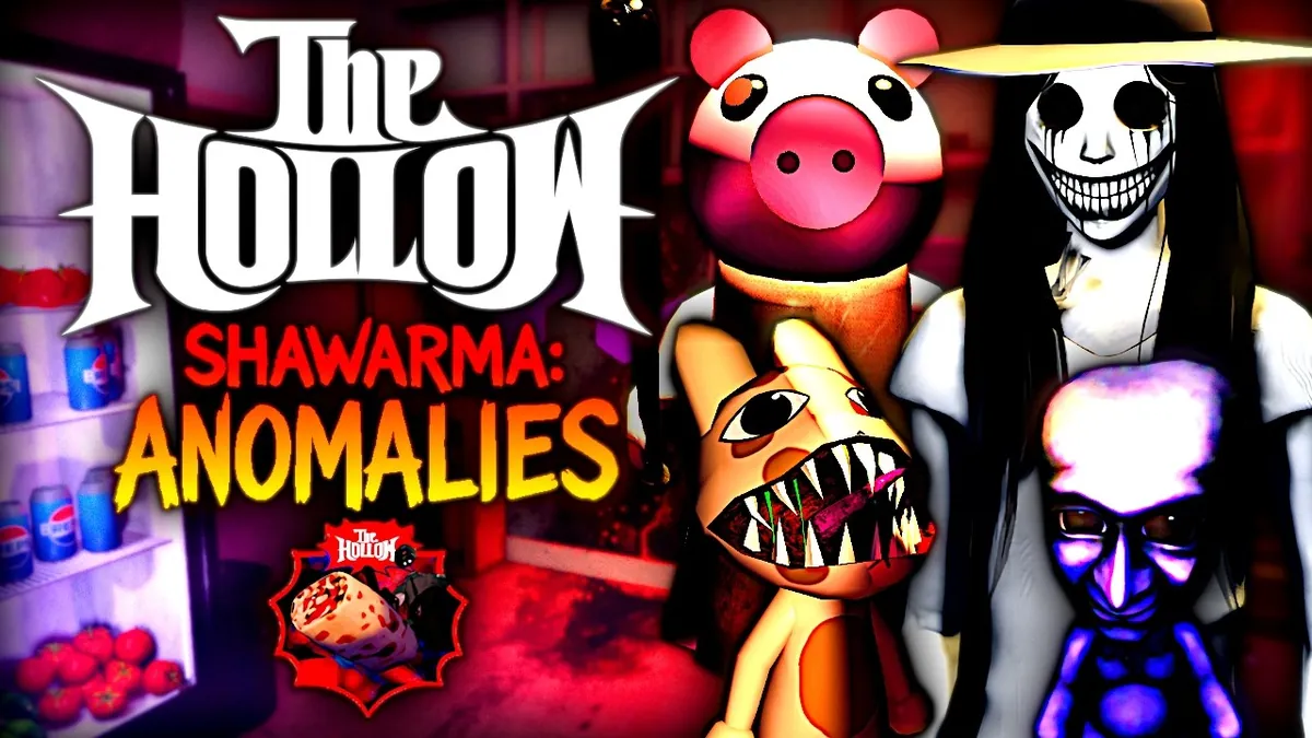 Video thumbnail showing The Hollow badge and a Scary Shawarma Kiosk monster.